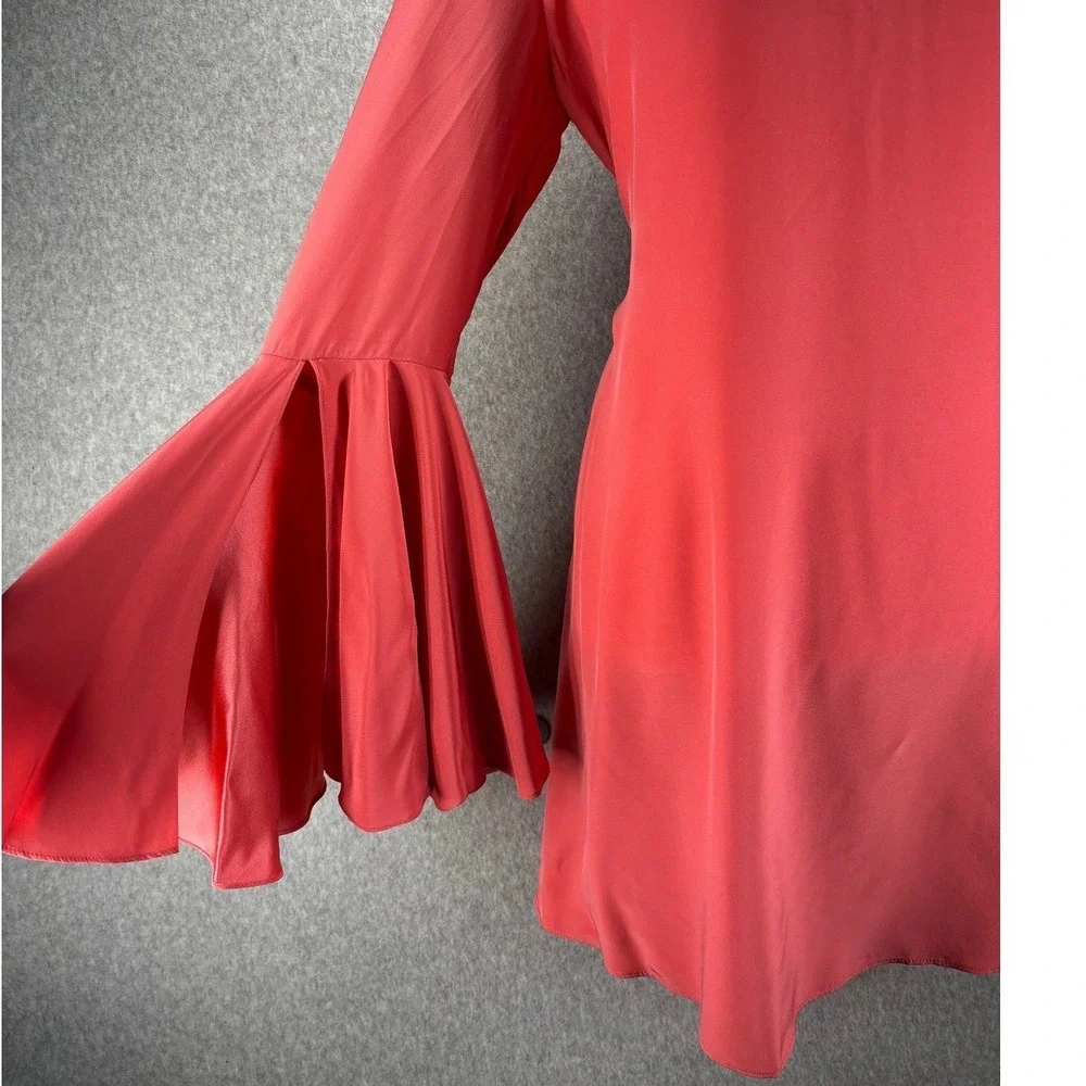 Elizabeth and James Silk Bell Sleeve Shift Dress Size S Ethereal whimsical retro - Picture 9 of 16